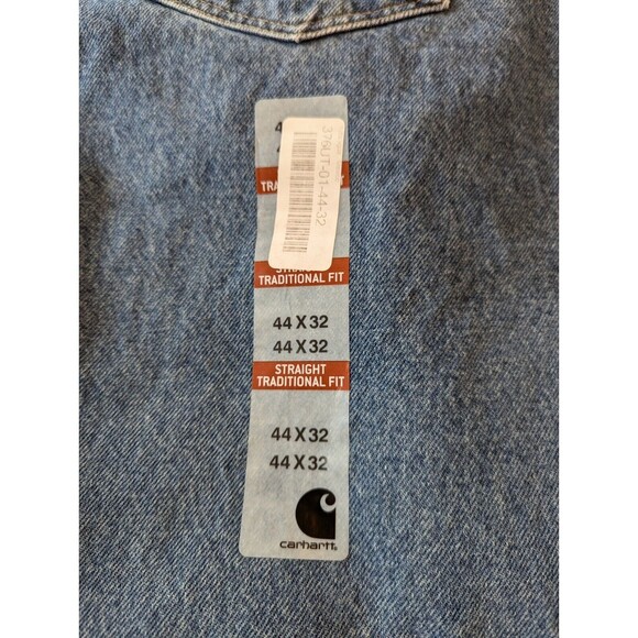 Carhartt Straight Fit Blue Jeans Stonewash Mens Size 44x32 New NWT - Picture 2 of 9